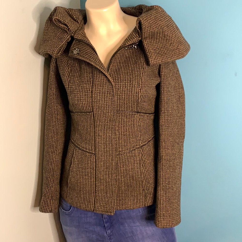 Zara’s Basic Wool Blend Wrap Collar With Hood Coat - image 1